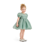Light Green Brixton Puff-Sleeve Party Dress