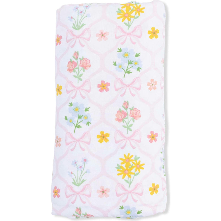 Spring Blooms Bow Trellis - Swaddle Blanket