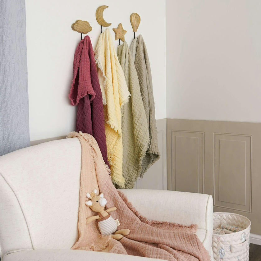 Multi-Layer Sage Green Muslin Cotton Baby Blanket