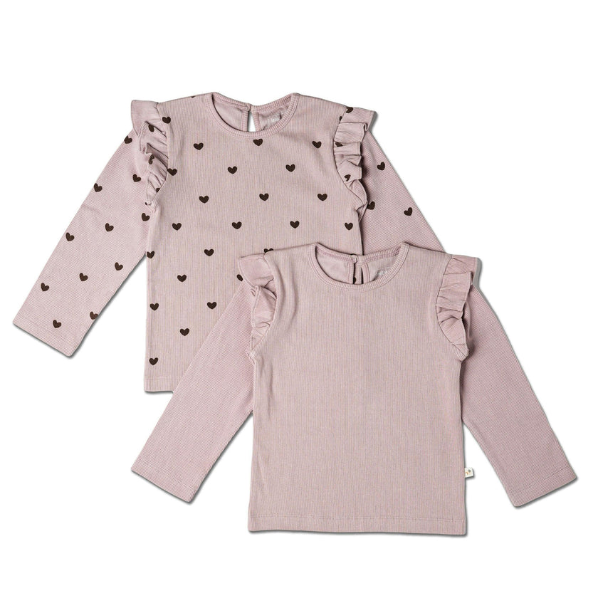 Organic Ruffle Long Sleeve Top Set of 2