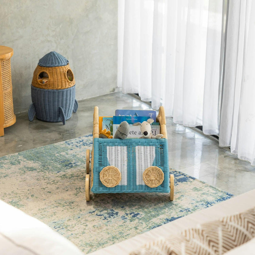 Handcrafted - Archie Storage Wagon - Rattan Wicker