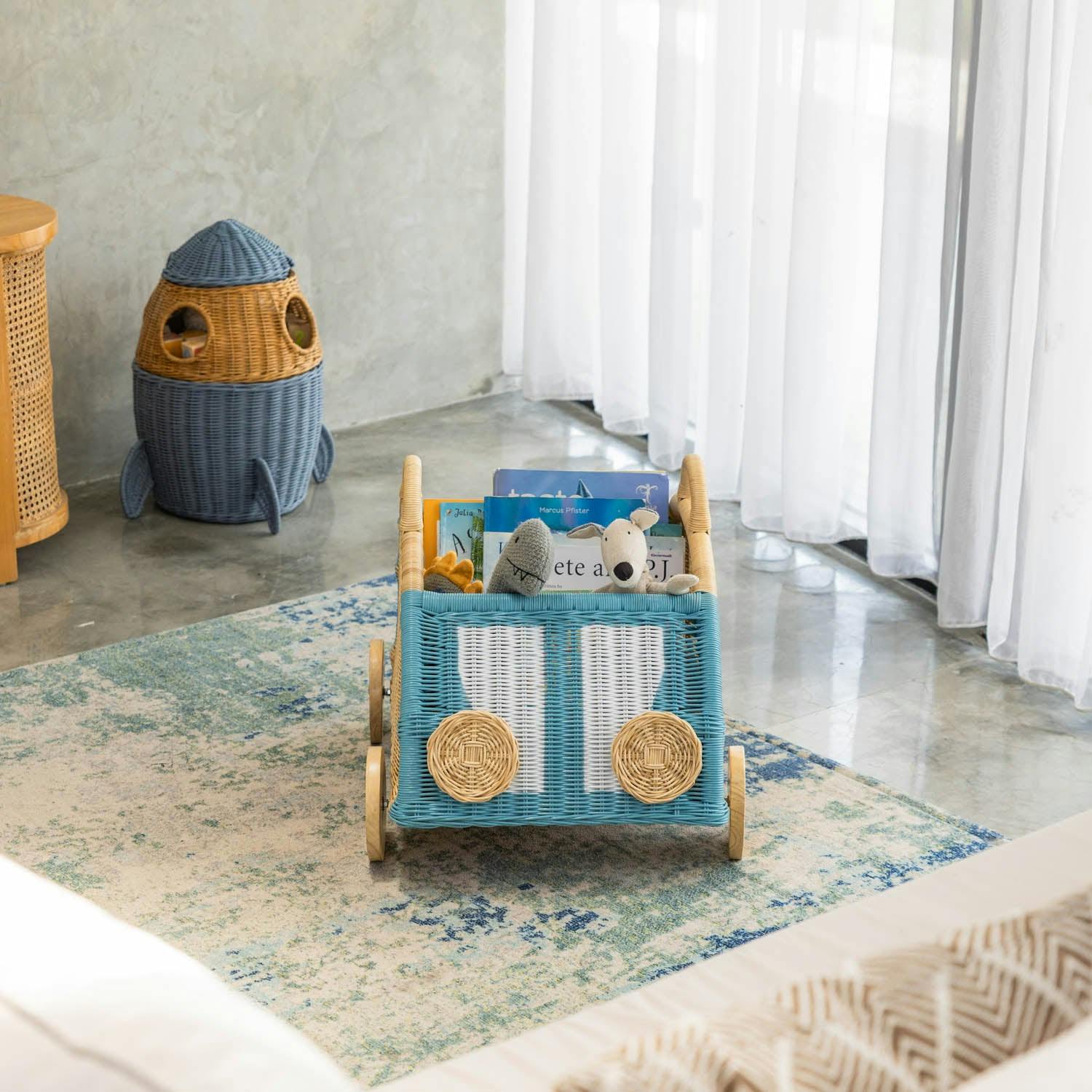 Handcrafted - Archie Storage Wagon - Rattan Wicker