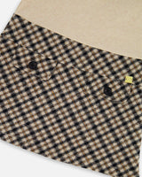 Long Sleeve Bi-Material Mock Neck Dress and Plaid
