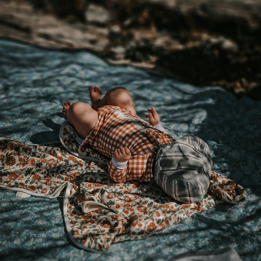 Long Sleeve Rashguard Ruffle Swimsuit | UPF + Recycled - Sienna Gingham