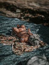 Long Sleeve Rashguard Ruffle Swimsuit | UPF + Recycled - Sienna Gingham