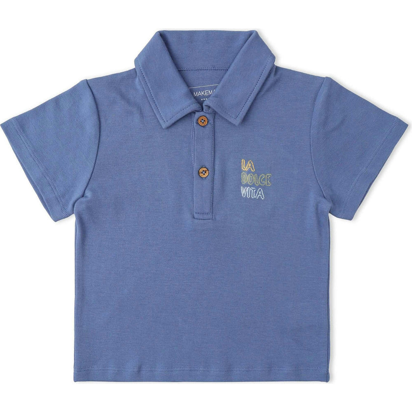 Organic Polo Shirt & Shorts Set - Slate