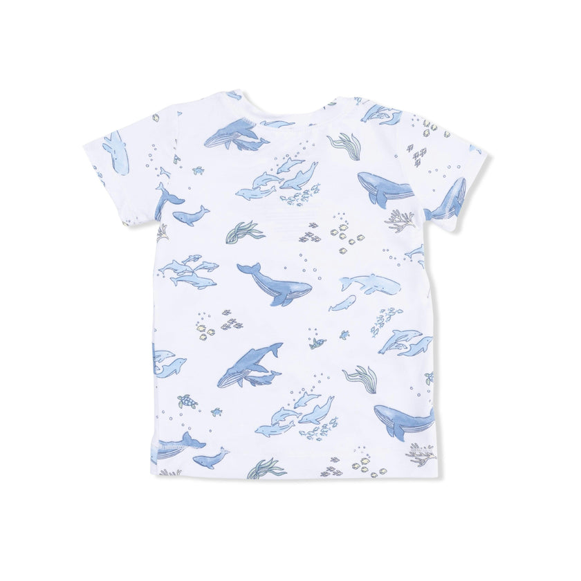 Watercolor Blue Whales - Loungewear Short Set