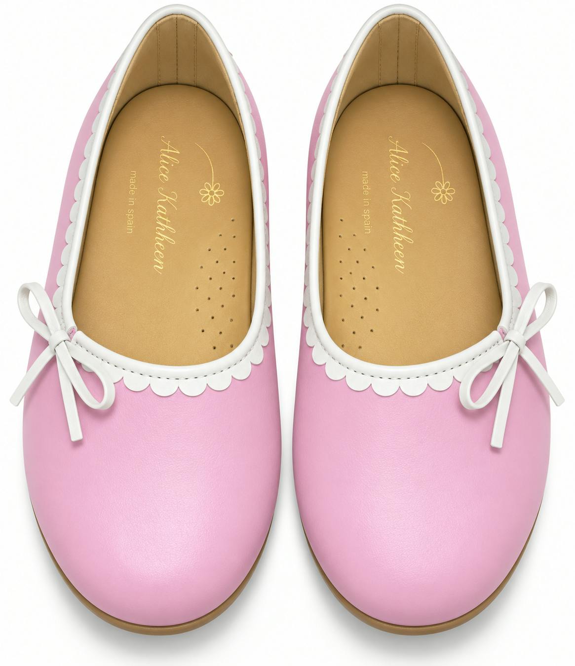 Beatrice Flat in Pink/Ivory