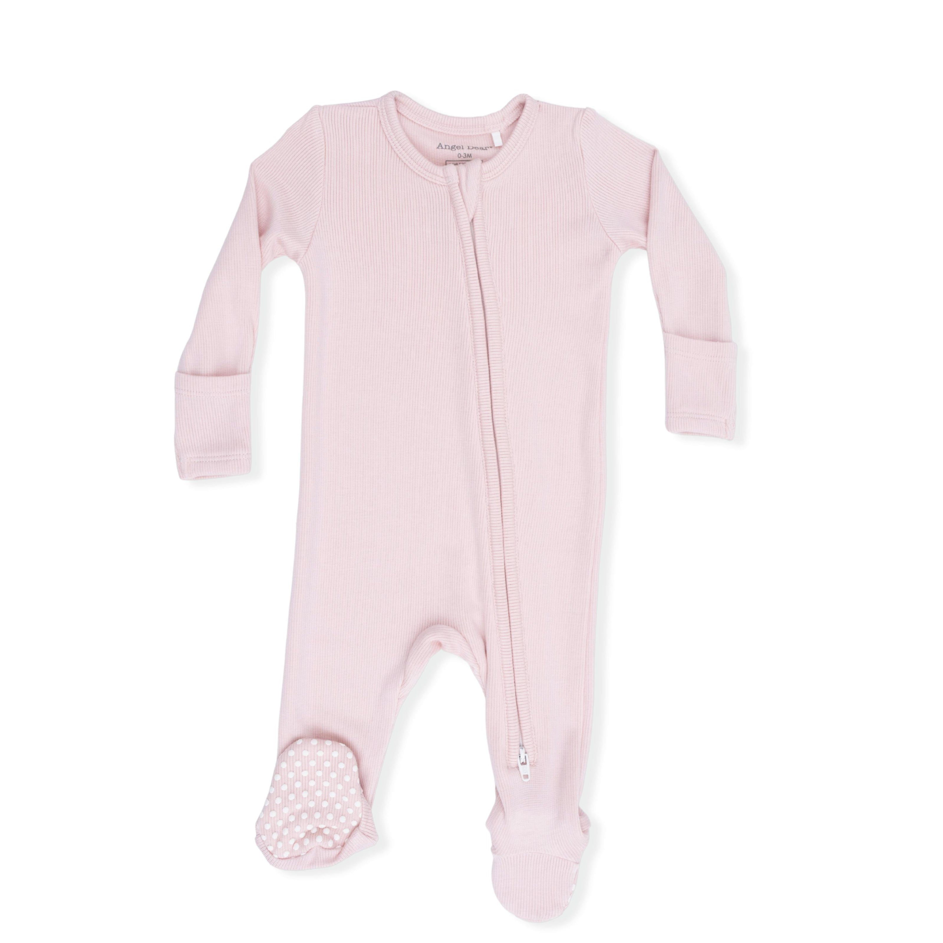 Solid Veiled Pink - 2 Way Zipper Footie