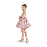 Purple Luminara Ruffle Waist Formal Dress