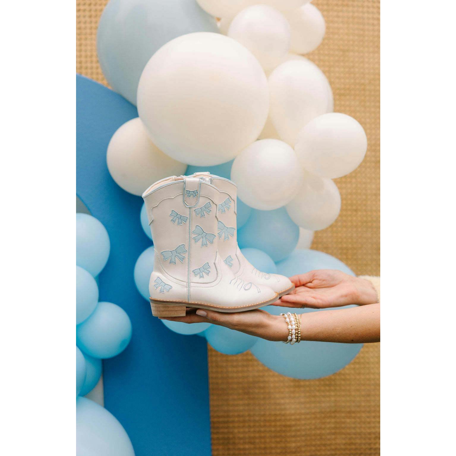 Cowgirl Baby Blue Bow Boots