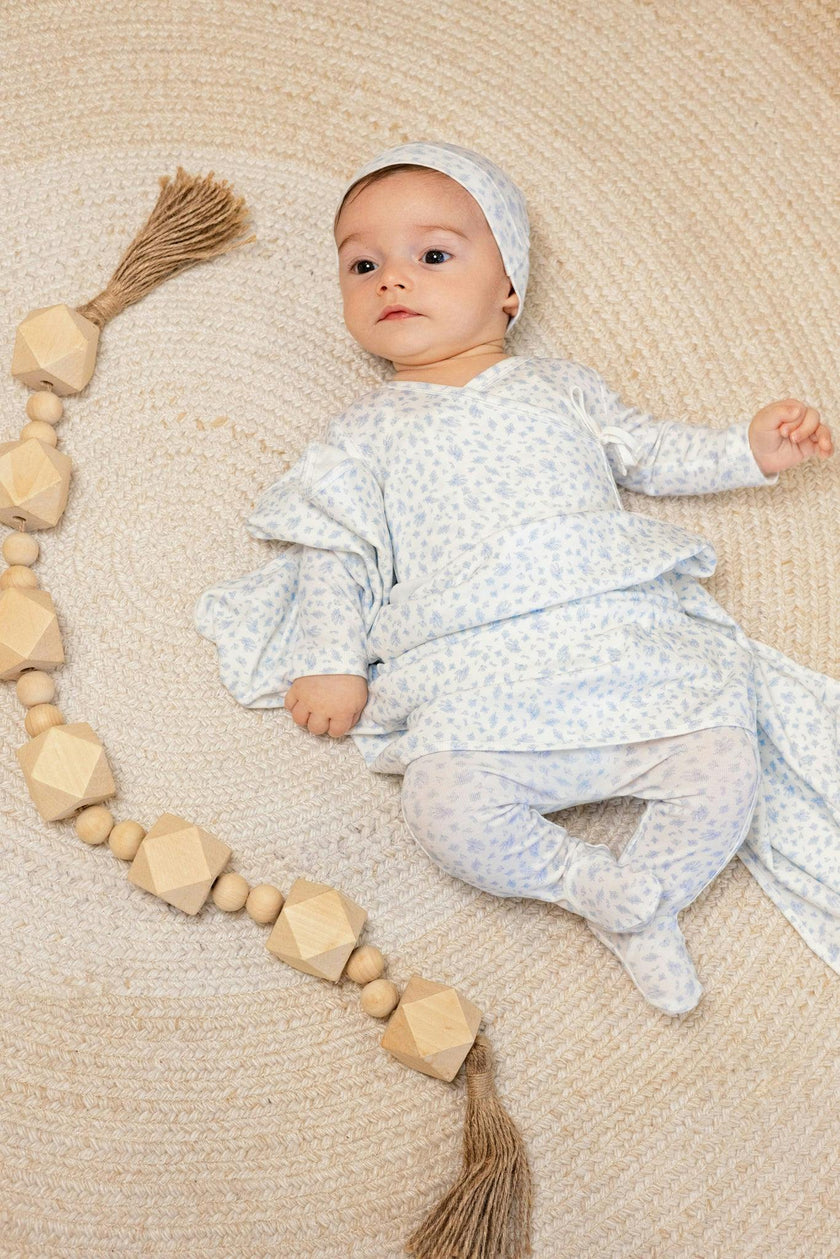 Floral Printed Wrap Footie, Boys