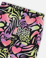 Organic Cotton Jersey Capri Black Printed Multicolor