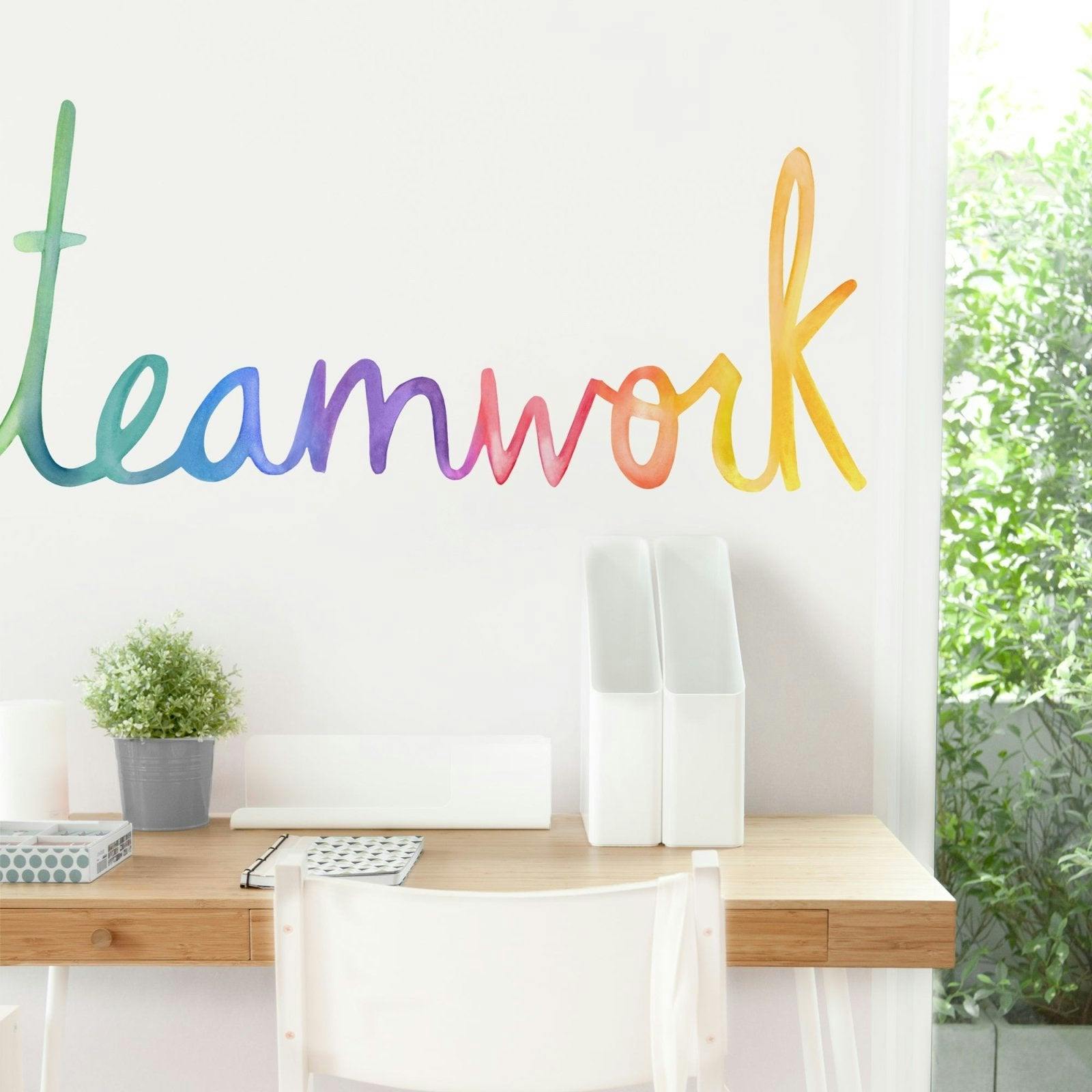 Watercolor Words • Teamwork • Peel-and-Stick Wall Decals