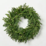 Seeding Real Touch Juniper Berry Faux Greenery Front Door Mantle Wreath 18"
