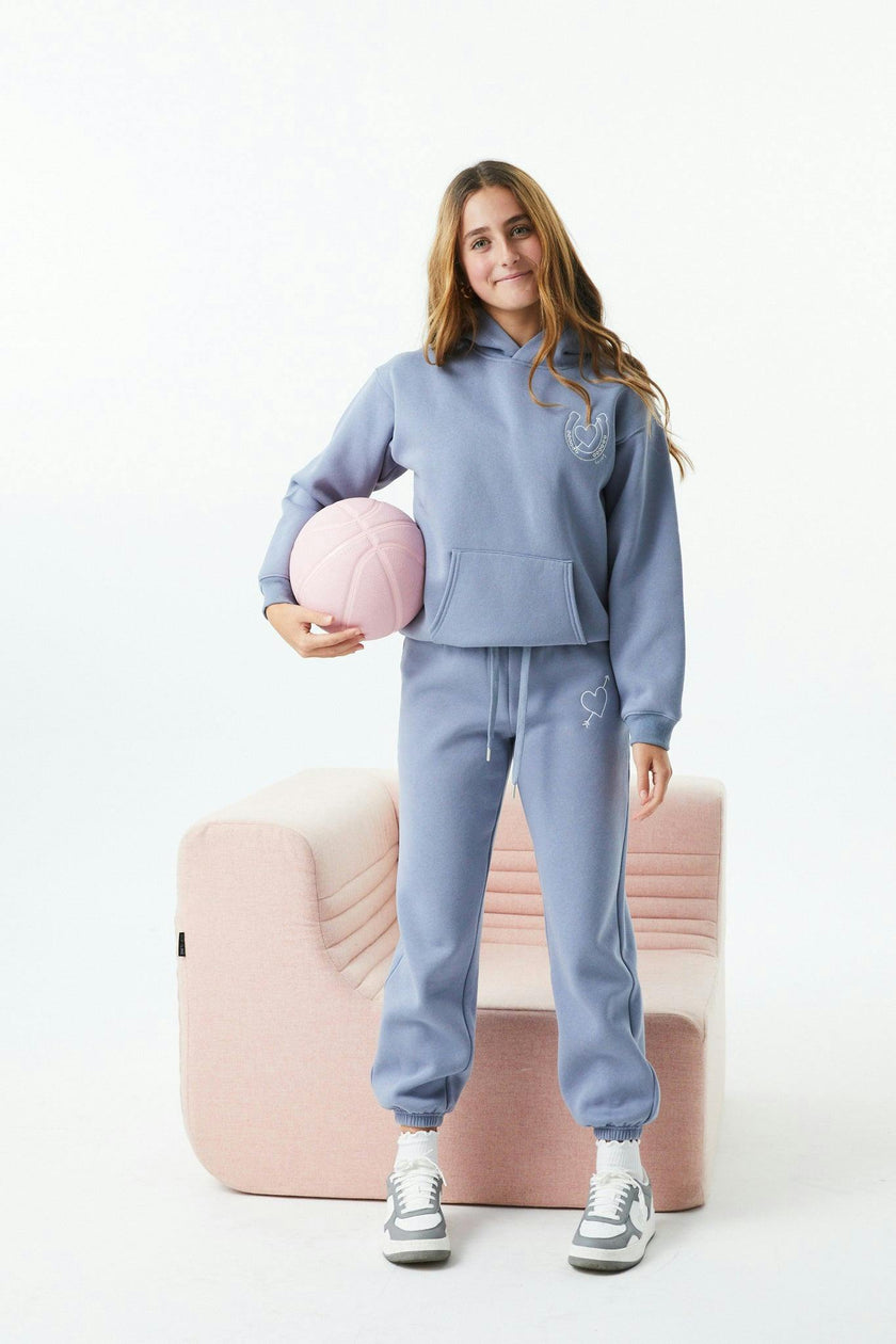 Lea Fall Blue Sky French Terry Oversized Hoodie - Lucky