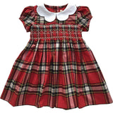 Scallop Dress - Tartan Red