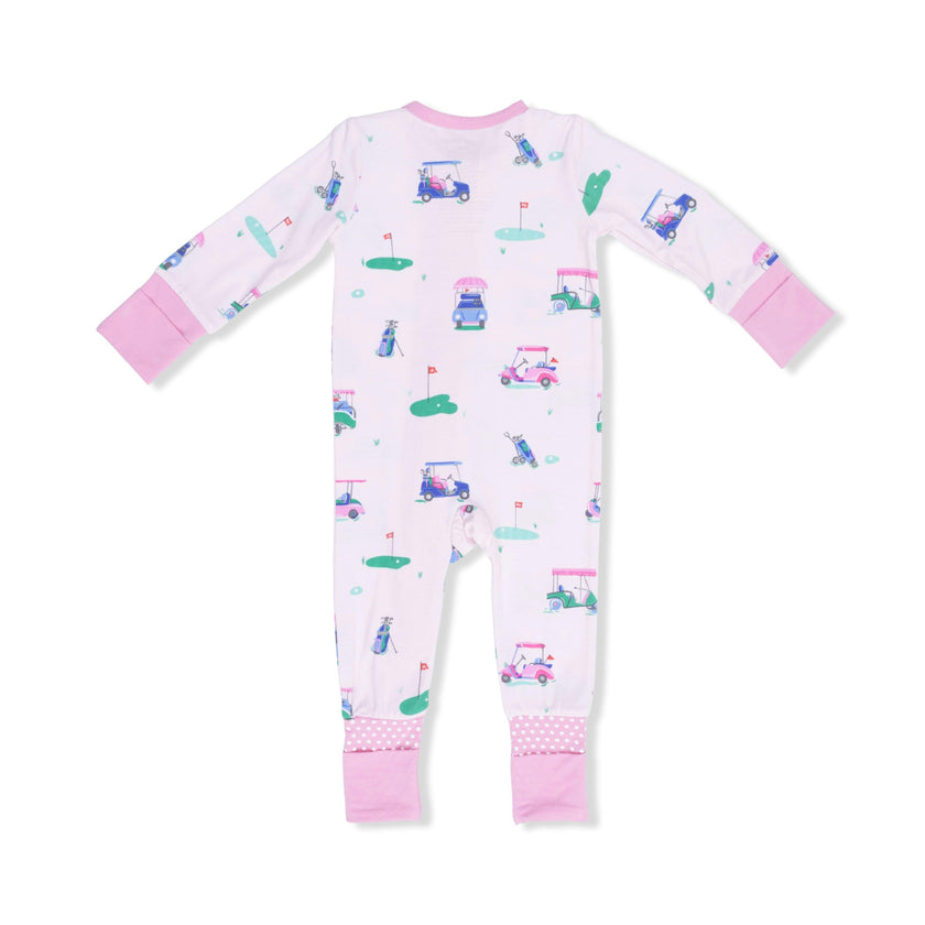 Vintage Golf Carts Pink - Convertible Romper