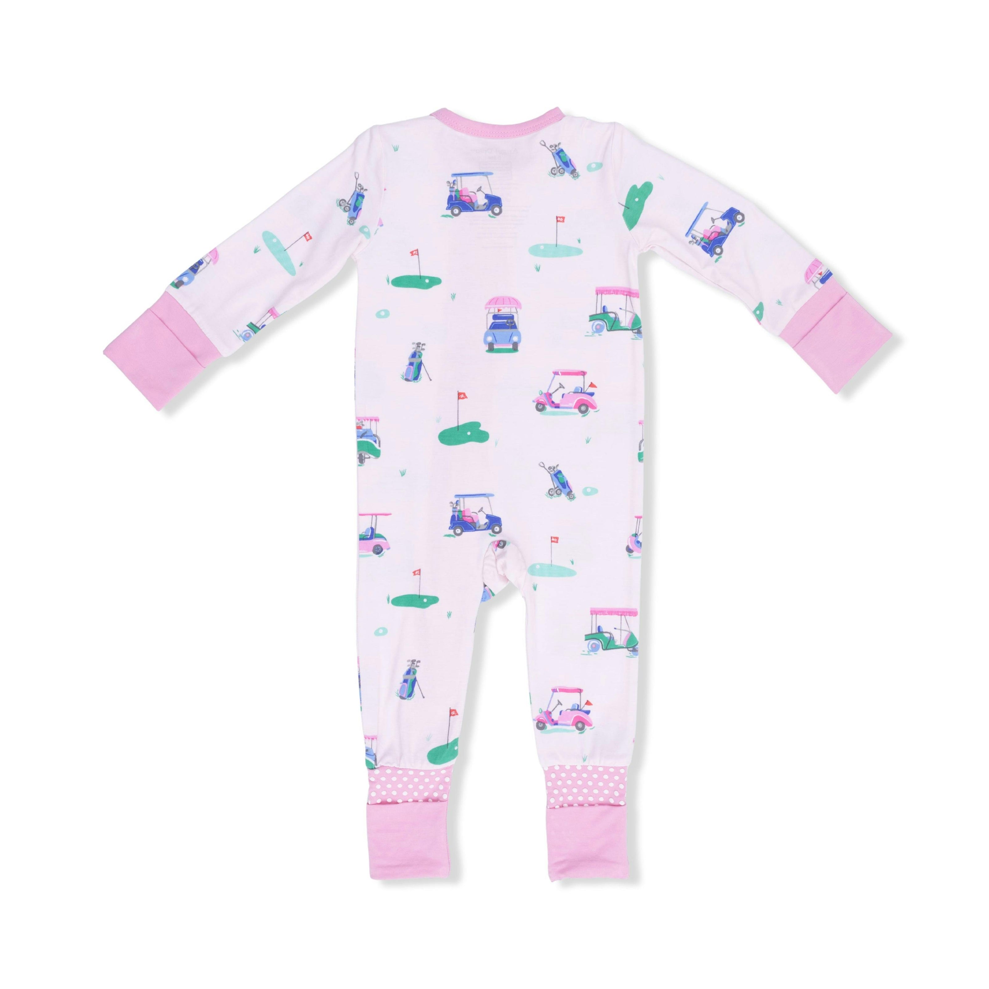 Vintage Golf Carts Pink - Convertible Romper
