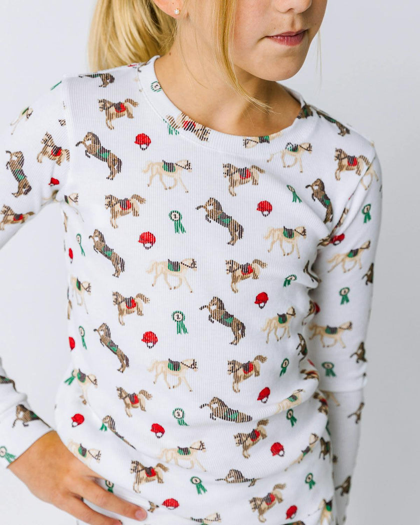 The Organic Long Sleeve Pajama Set [Riding Ponies]
