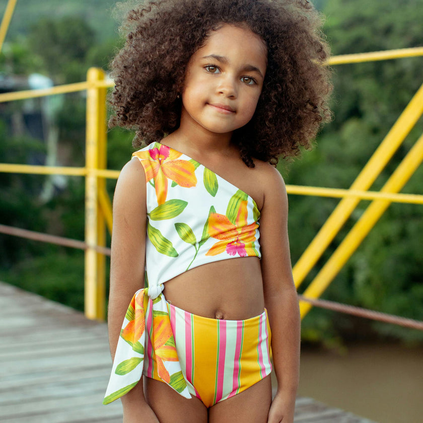 ORQUIDEAS NARANJA - KNOT TRIKINI