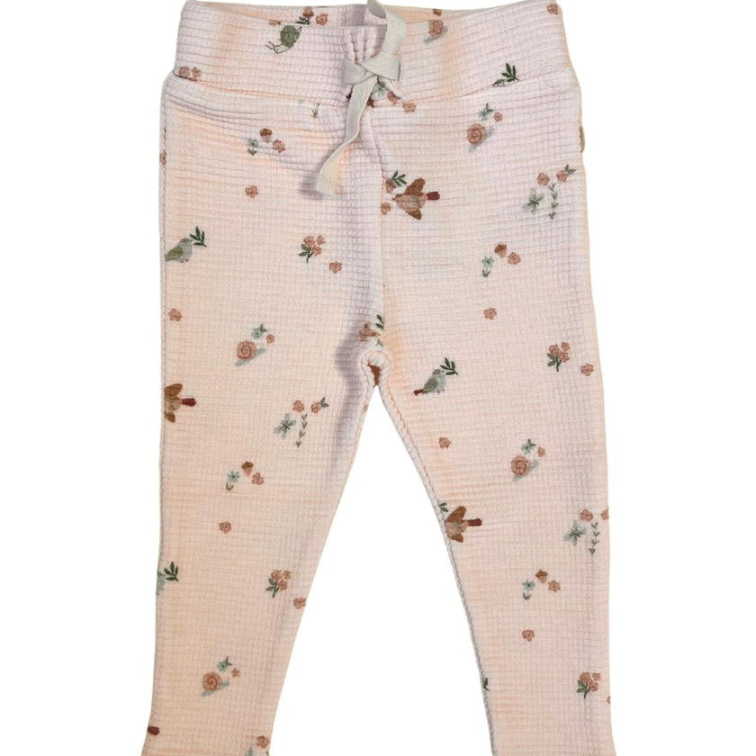 Organic Cotton Waffle Legging in Birds