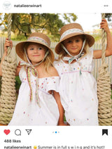 Palmetto Girl’s Hat - Navy Ric-Rac Ribbon