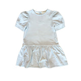 Puff Sleeve Tennis Dress in Blue & White Heart Stripe