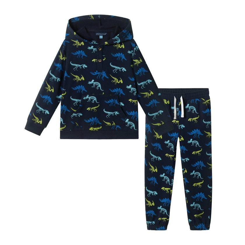 Kids (2-4) French Terry Hoodie & Jogger Set | Dino Adventure