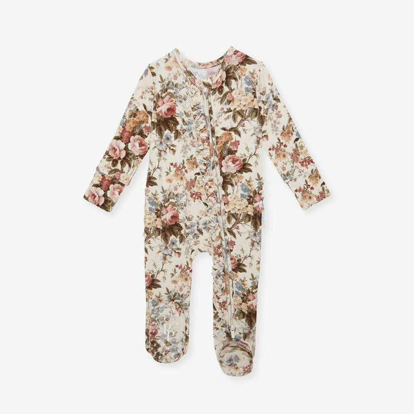Dauphine Footie Ruffled Zippered One Piece