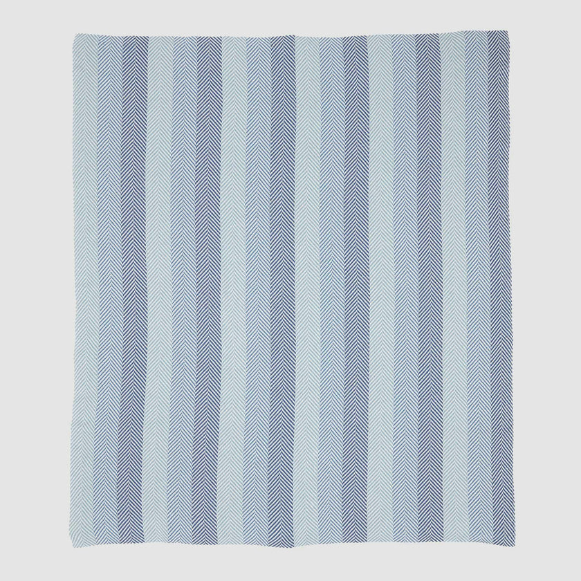 Cotton Sustainable Knit Striped | Chevron Throw Blanket - Herringbone Hues