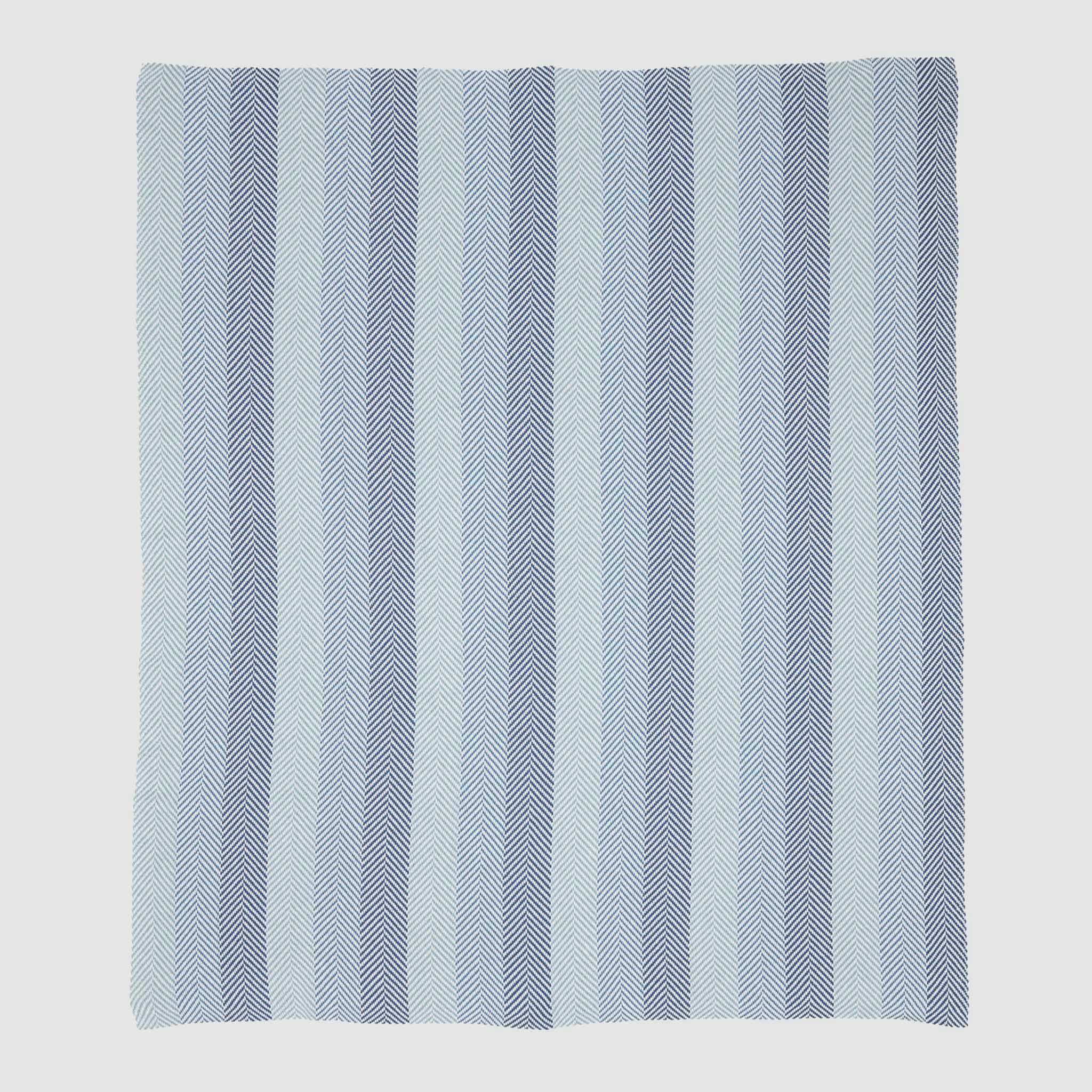 Cotton Sustainable Knit Striped | Chevron Throw Blanket - Herringbone Hues