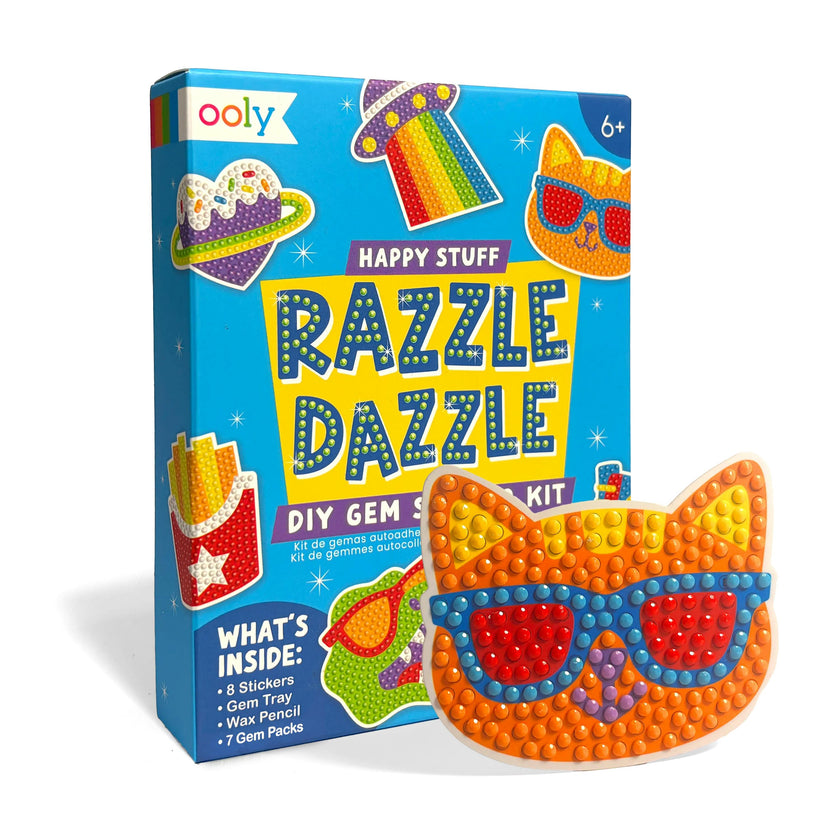 Razzle Dazzle Mini DIY Gem Sticker Kit - Happy Stuff - 8 Stickers