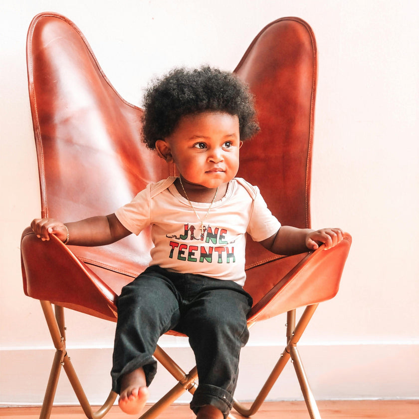 Baby Juneteenth Bamboo Bodysuit, Tan