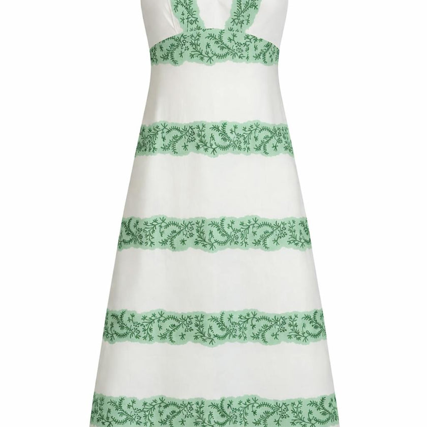 Annie Mint Trellis Floral Midi Dress