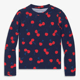 Clearance kids long sleeve swim top in cherries