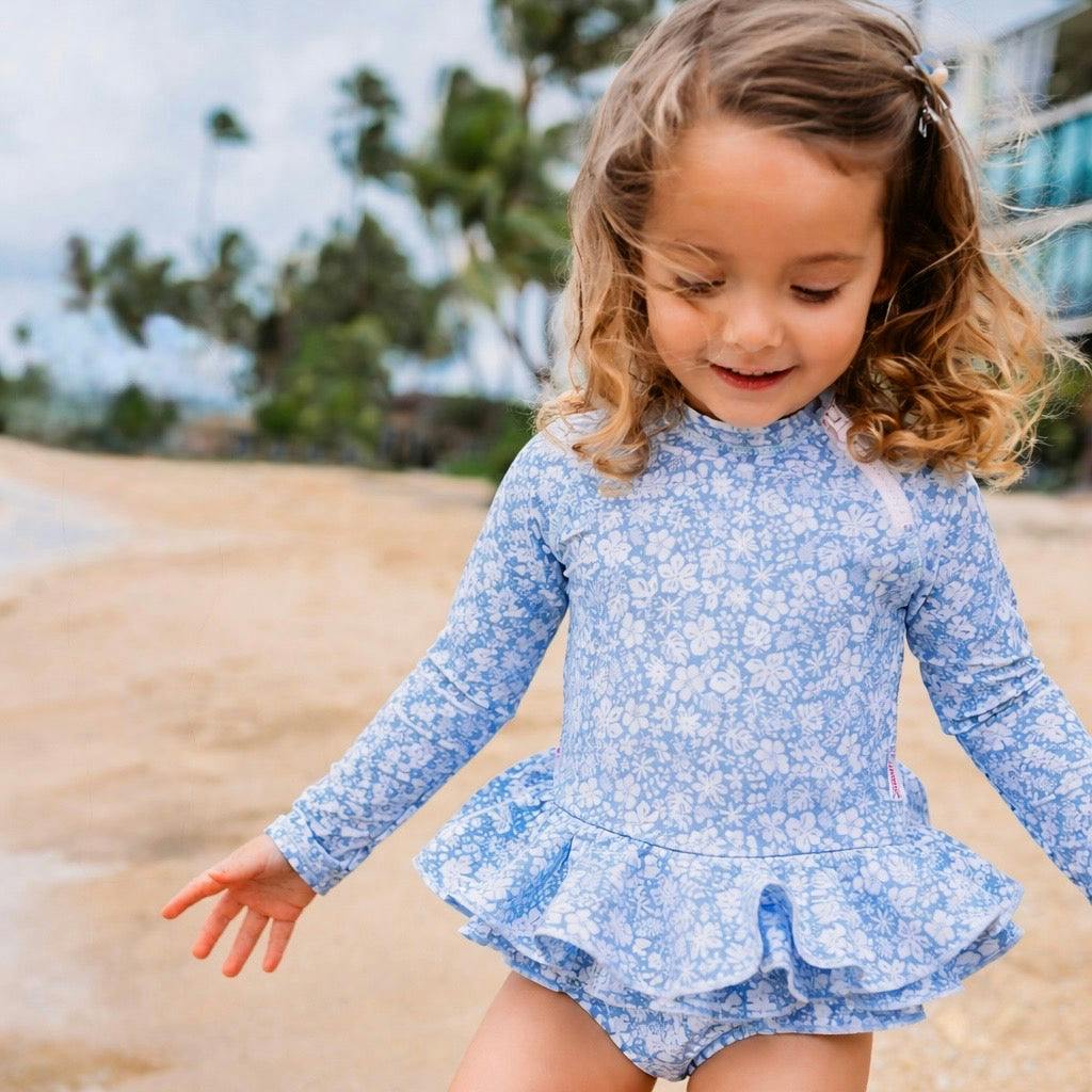Reese 2-Piece Long Sleeve Peplum Top & Bottom Swimwear