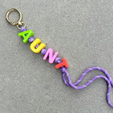 AUNT Keychain Bag Charm, Purple