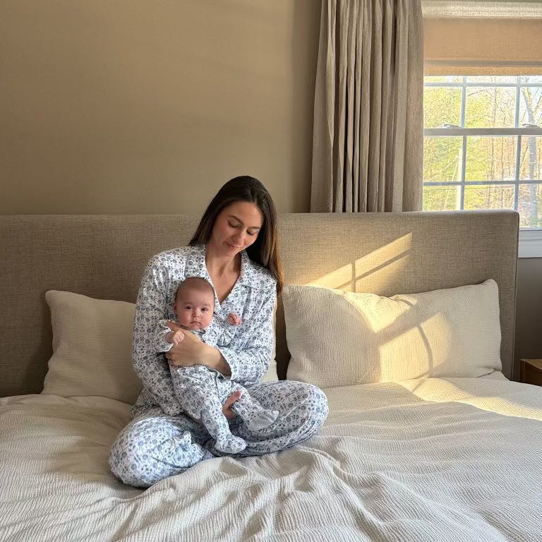 Hydrangeas Women's Button Front Long Pajama Set
