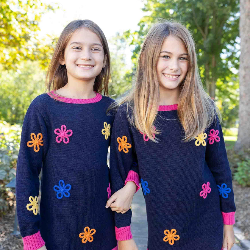 Sweater Tunic With Flowers And Leggings