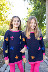 Sweater Tunic With Flowers And Leggings