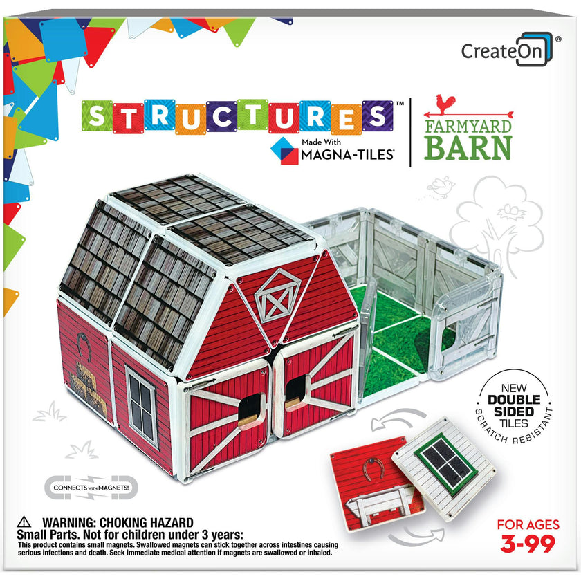 Farmyard Barn Magna-Tiles Structures