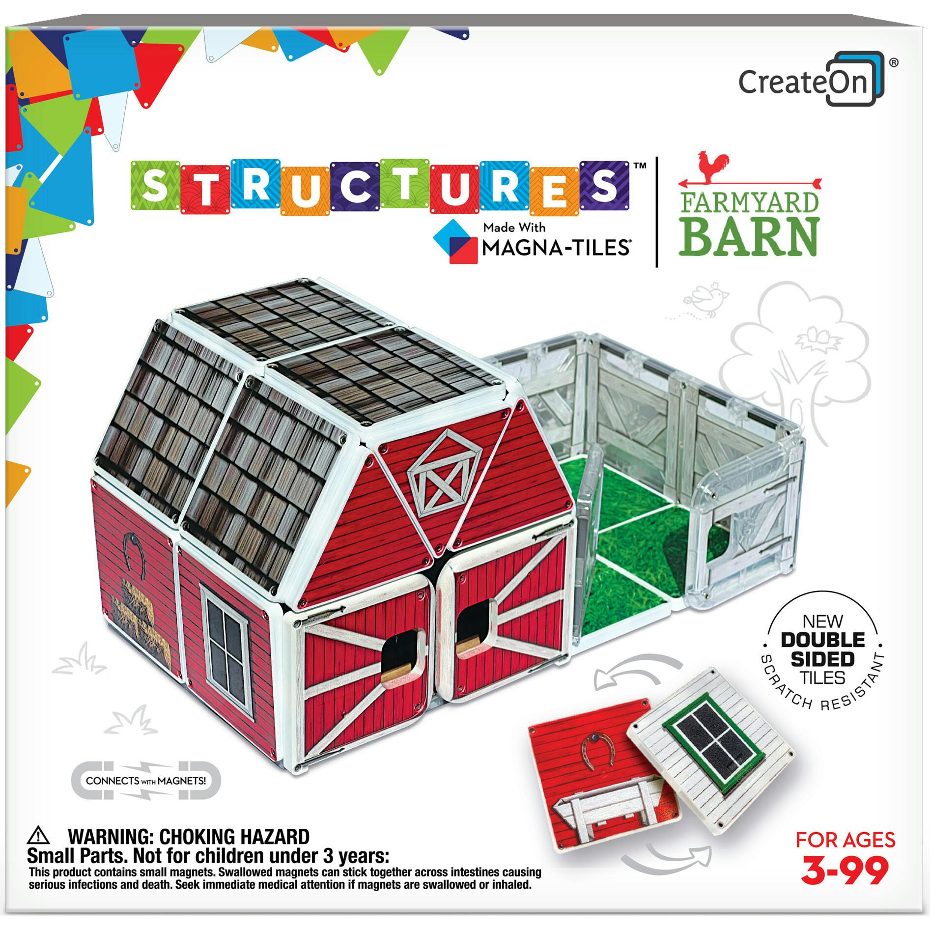 Farmyard Barn Magna-Tiles Structures