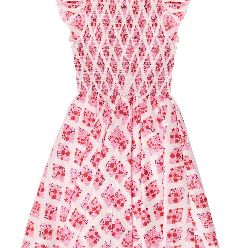 Mini Kylie Dress in Rouge Lattice Floral