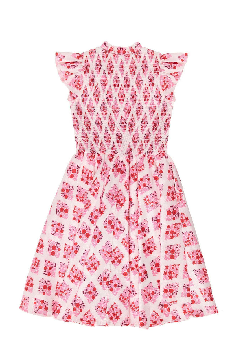 Mini Kylie Dress in Rouge Lattice Floral