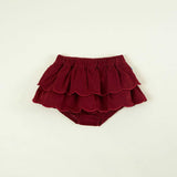 Burgundy Cotton Corduroy Scalloped Bummie