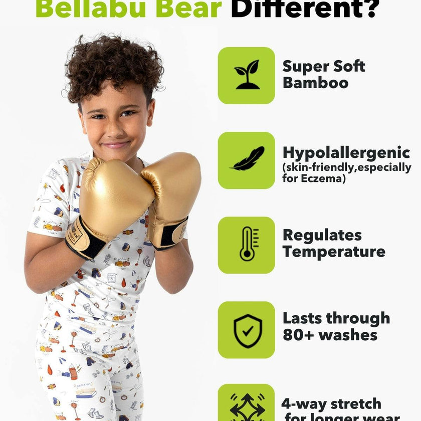 Boxing Bamboo Kids Pajama Short Set