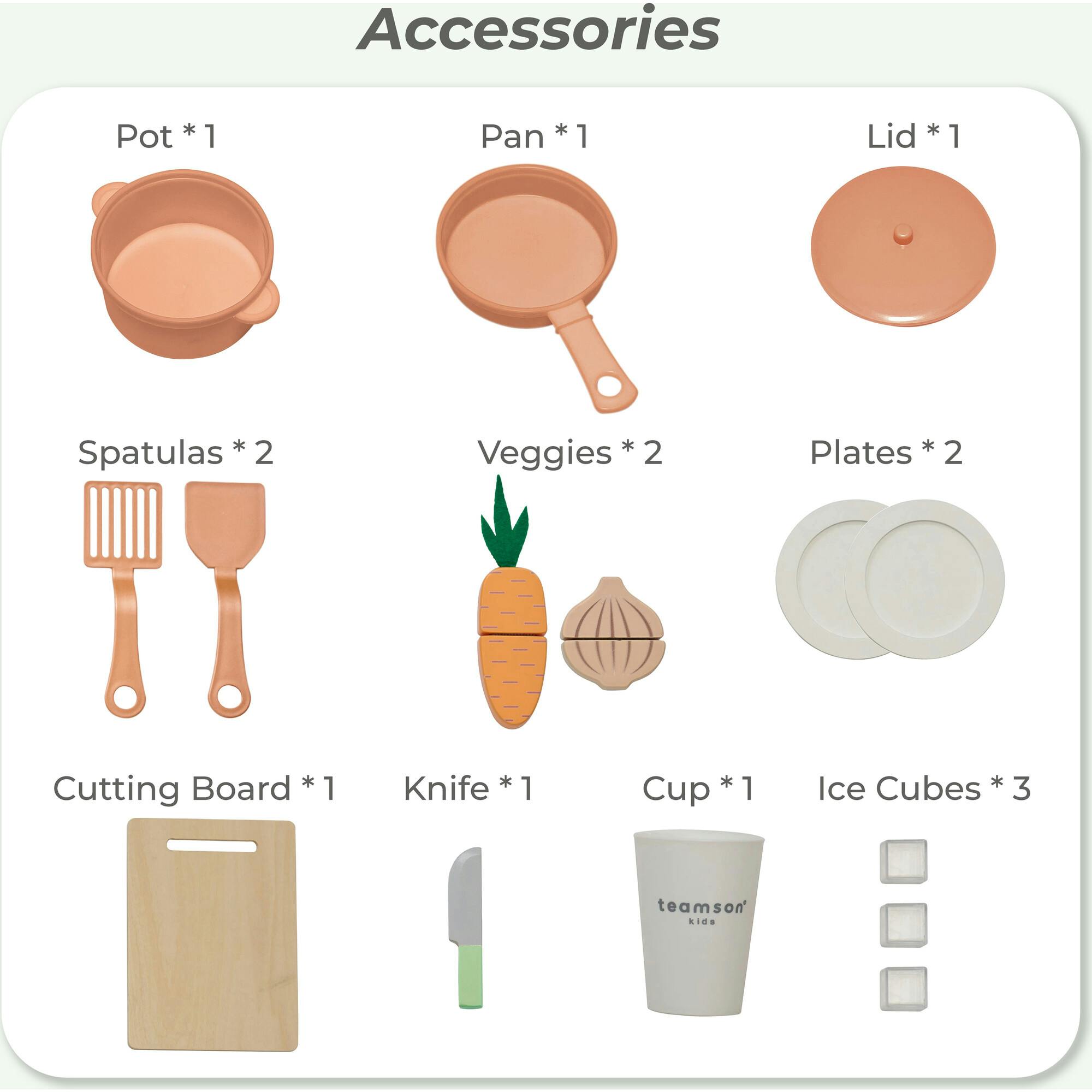 Teamson Kids Little Chef St. Louis Wooden Play Kitchen with 15 Accessories