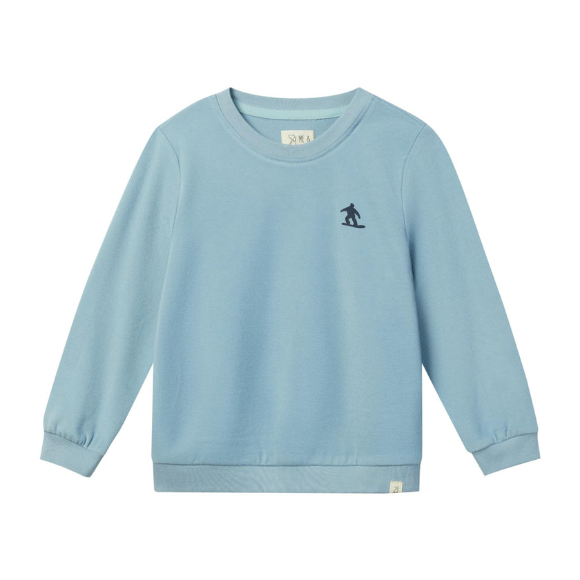 JESTER blue snowboard back print sweatshirt