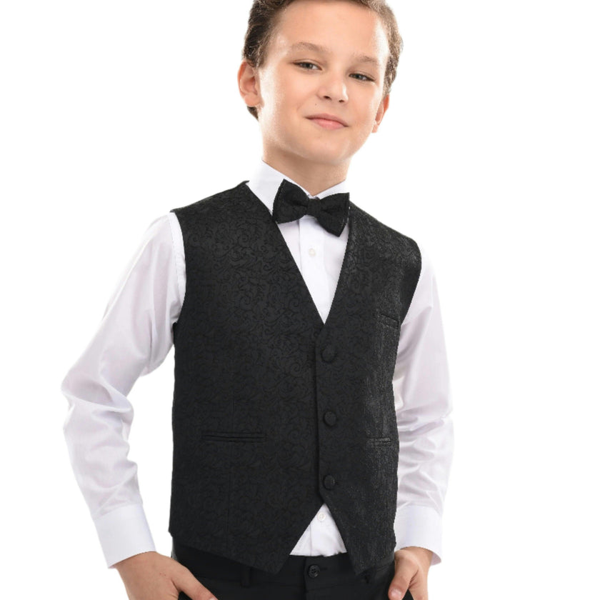 Black Nero Floral Vest Outfit Set